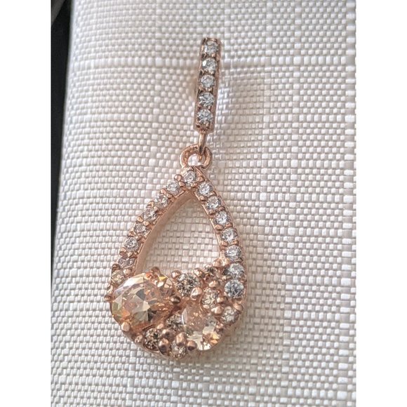 Amor Sterling Silver Earrings (Rose Gold plated, Zirconia) - Picture 3 of 6